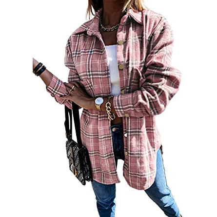 Women's Fall Clothes Plaid  Jacket Long Sleeve For Sale Wholesale Pice