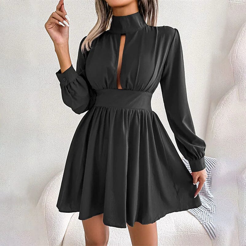 Women's A Line Turtleneck Mini Dress Sale New Styles