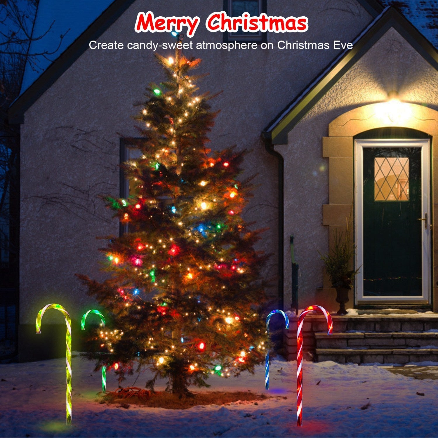 Solar Christmas Candy Cane Light IP55 Waterproof Stake Light Cheap Countdown Package