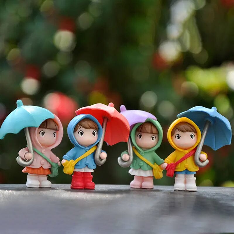 4-Piece Set: Umbrella Girl Figure Statue Cheap Affordable