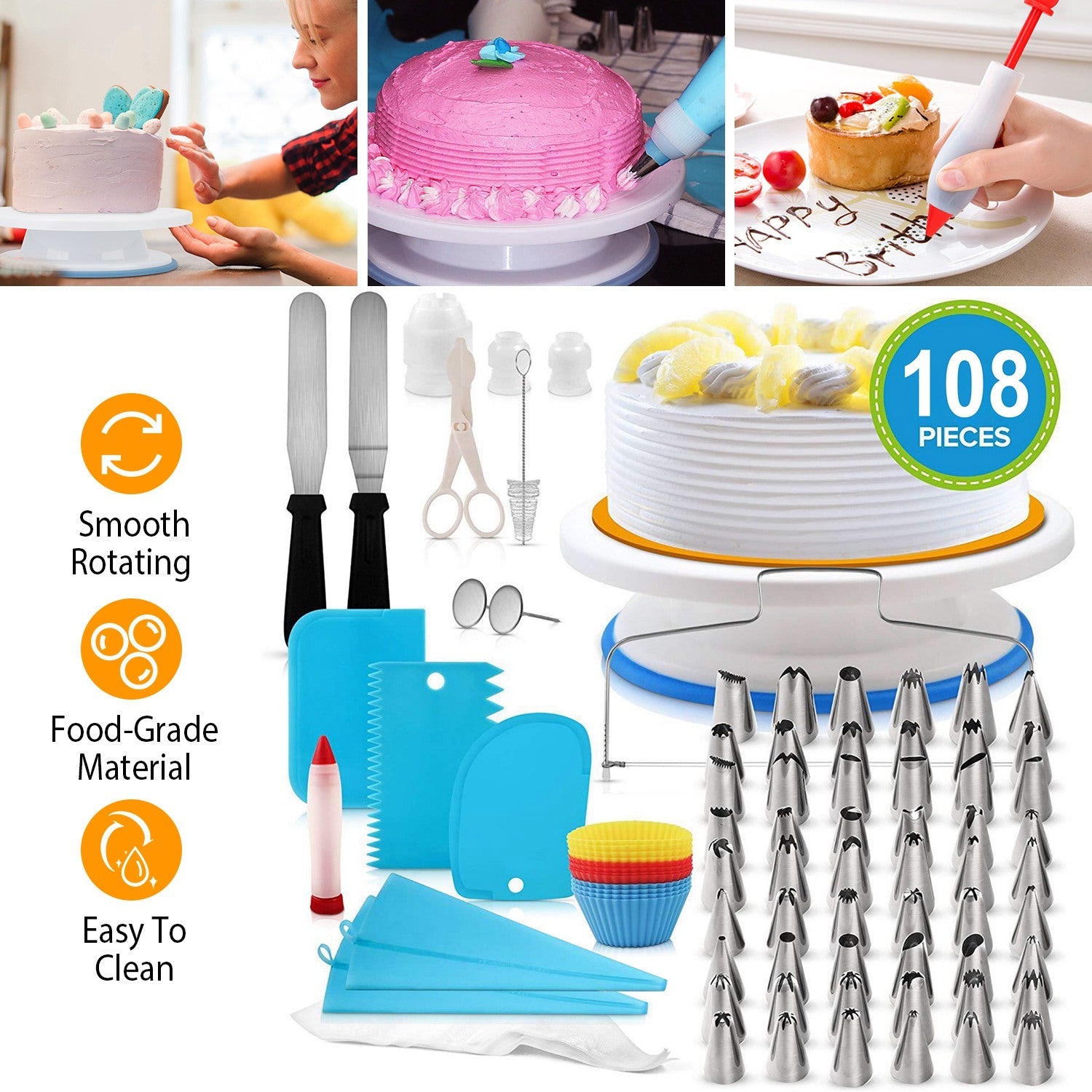 108-Piece: Cake Decorating Supplies Kit Footlocker For Sale