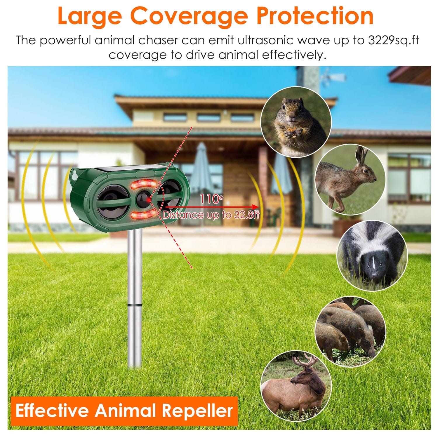 Solar Ultrasonic Animal Repeller Motion Sensor Best Place To Buy