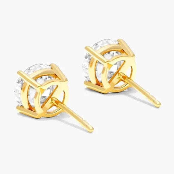 1/2 Ct TW Real Natural Round-Cut Diamond Solitaire 14K Gold Stud Earrings Cheap With Credit Card