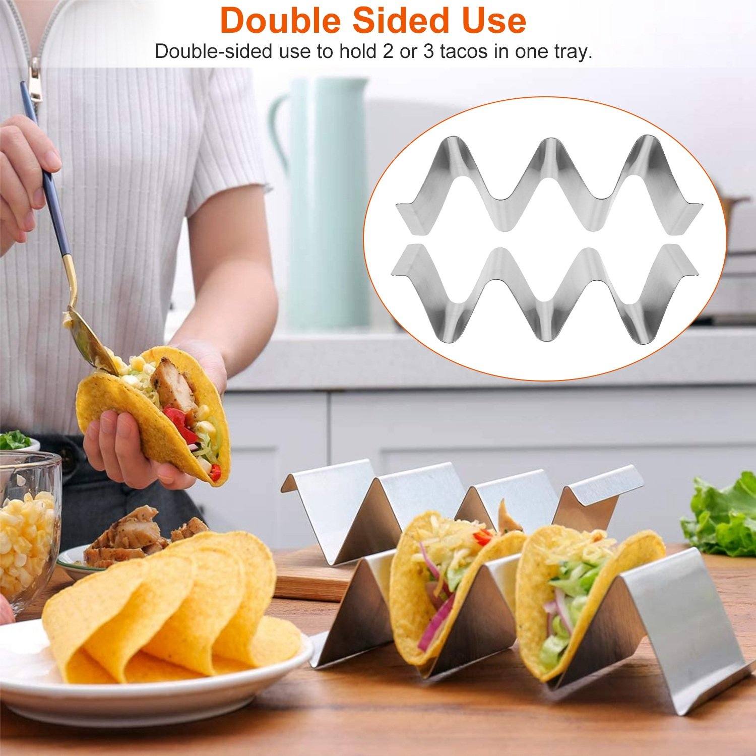 6-Piece: Stainless Steel Taco Holders Discount