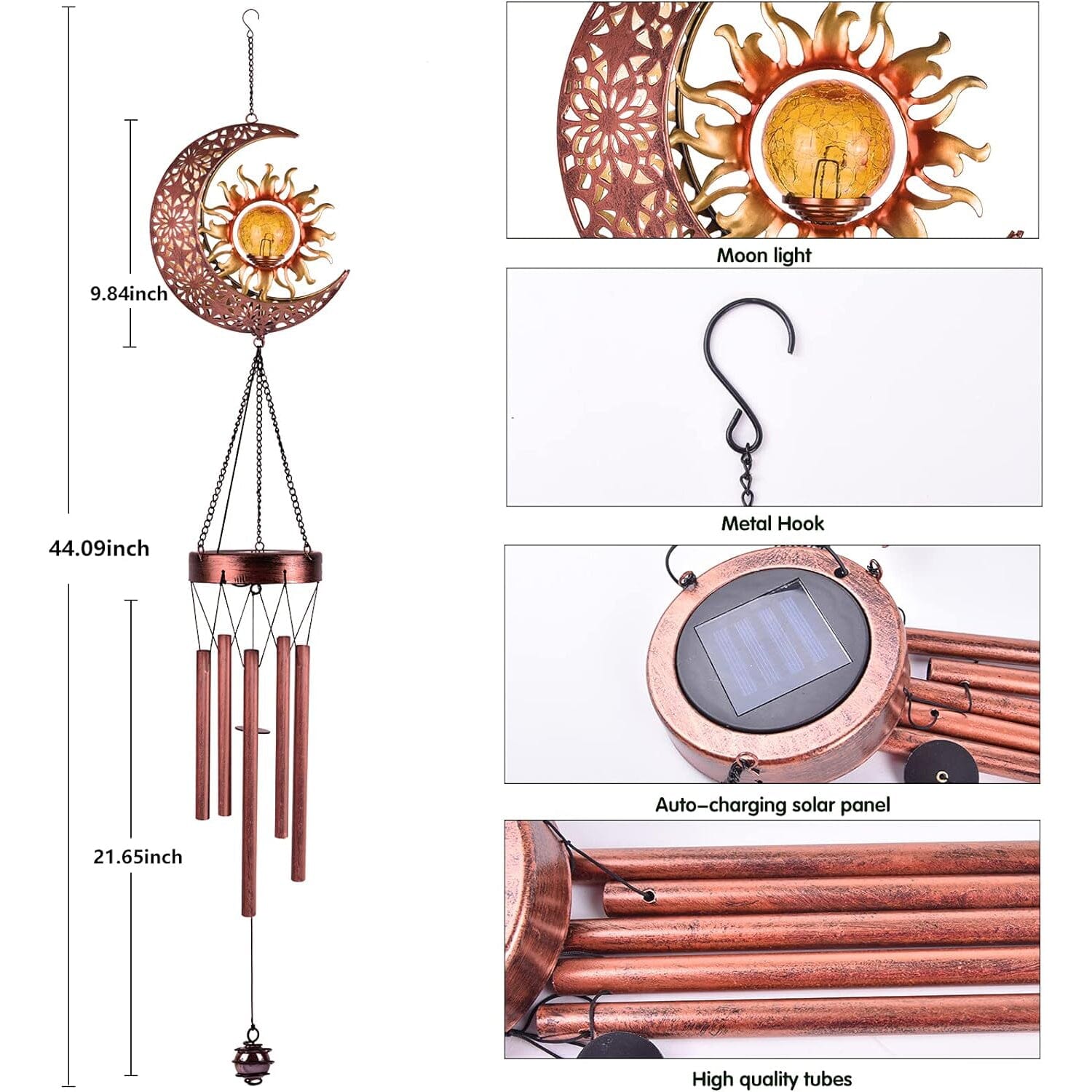 Solar Wind Chimes Garden Decorative Wind Chime Light Outlet 2025 Newest