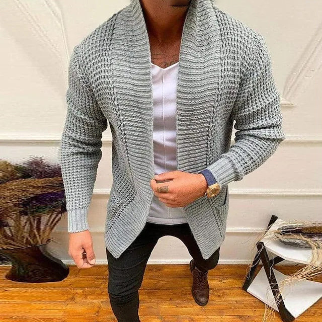 Men's Ribbed Knit Solid Color Sweater Cardigan Online Cheap Pice