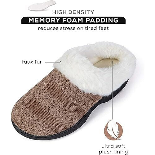 Roxoni Women's Cozy Memory Foam Slippers, Fuzzy Warm Faux Fur Buy Cheap 100% Original