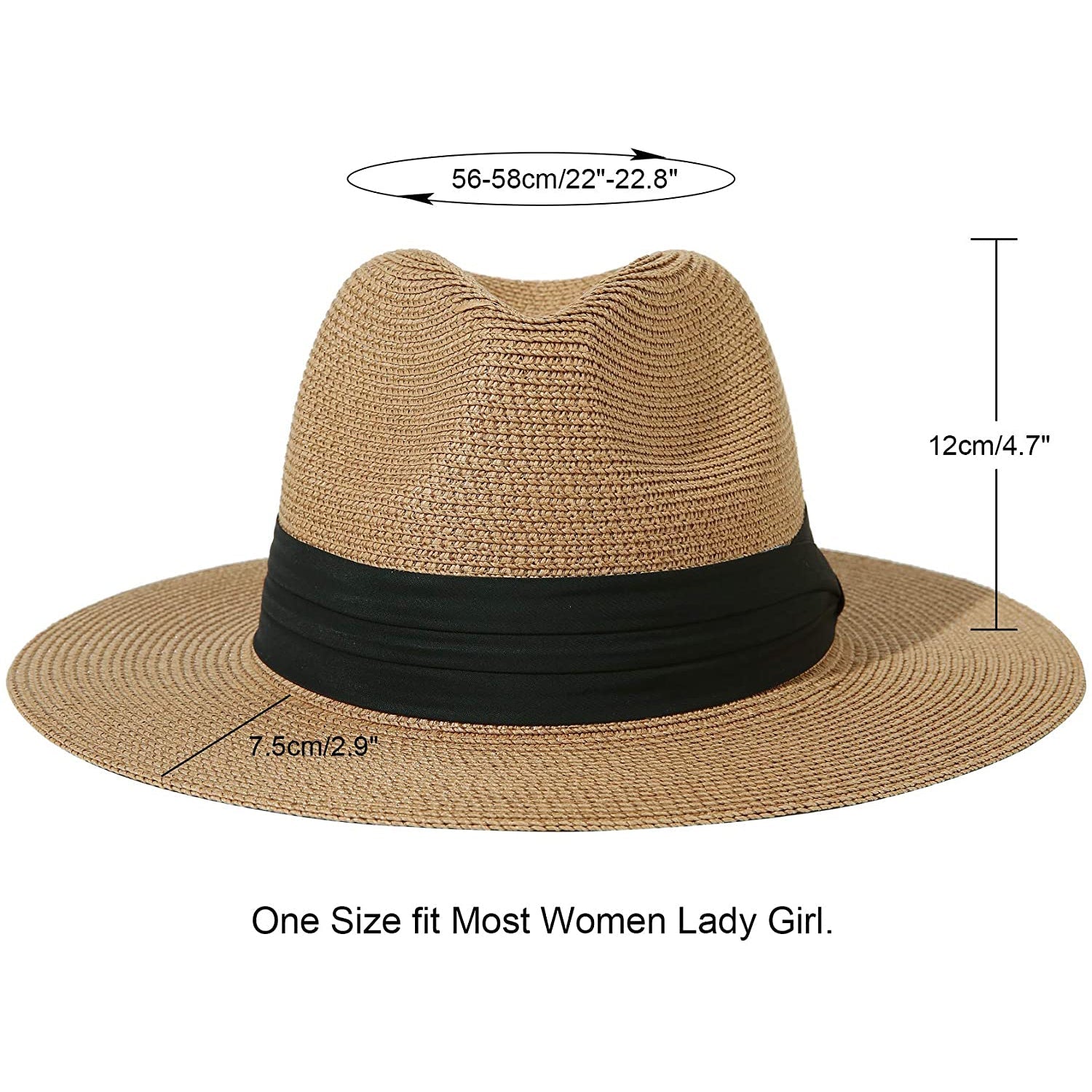 Women Wide Brim Straw Panama Roll up Hat With Mastercard Cheap Pice