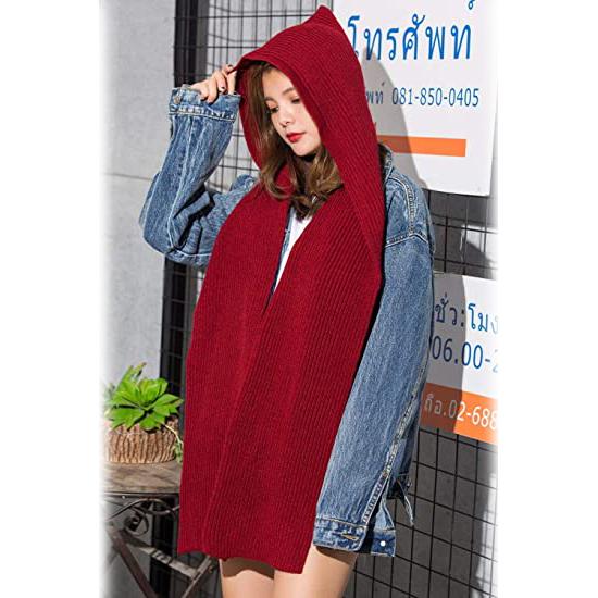 Women's Winter Knitted Hooded Long Scarf Free Shipping Best Pices