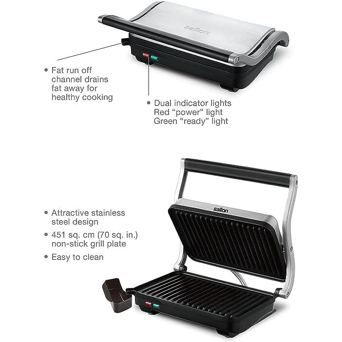 Salton Stainless Steel Panini Grill Wide Range Of Online