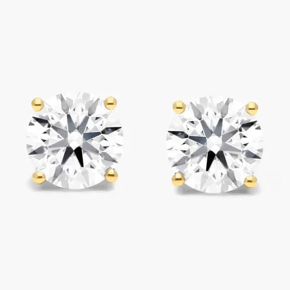 1/2 Ct TW Real Natural Round-Cut Diamond Solitaire 14K Gold Stud Earrings Cheap With Credit Card