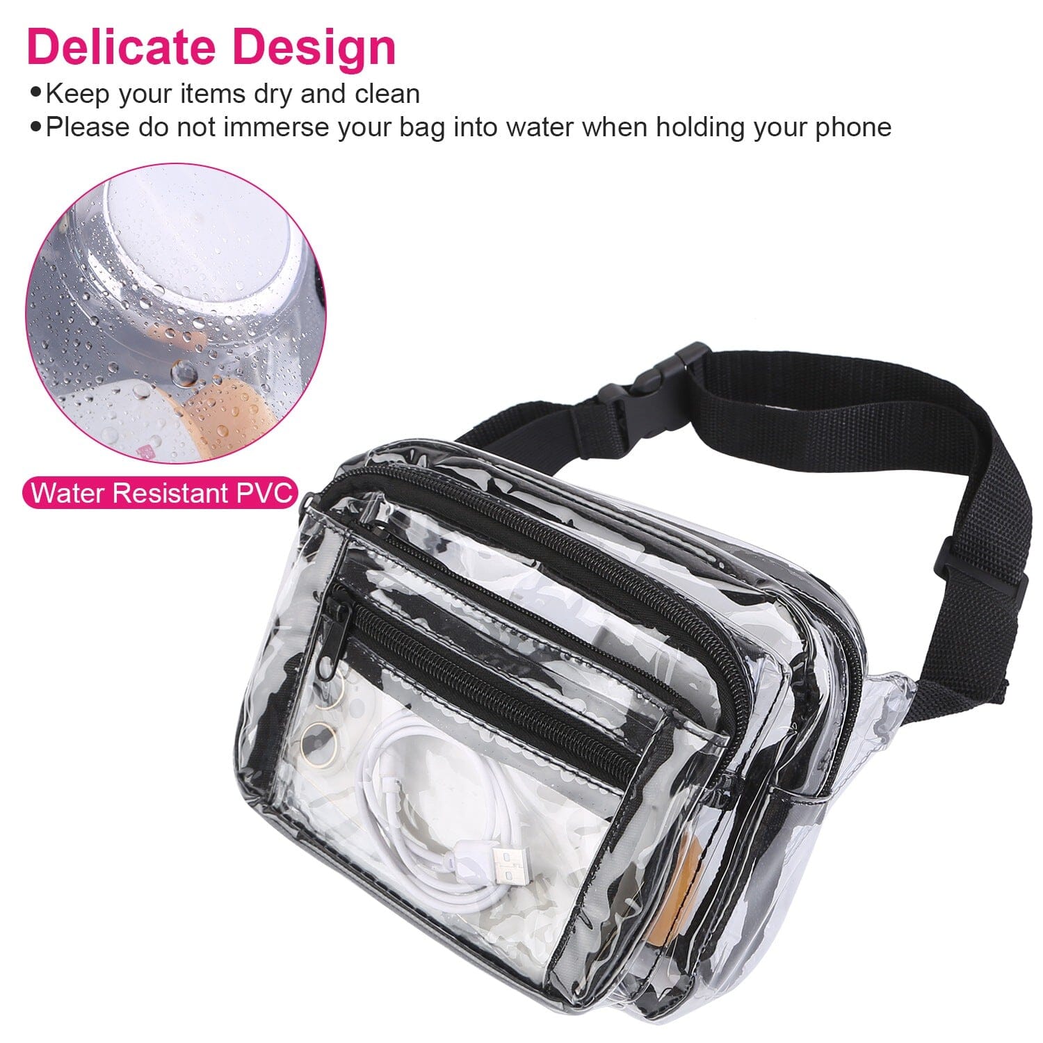 Clear Fanny Pack Unisex Transparent Waist Pouch Belt Bag Discount Choice