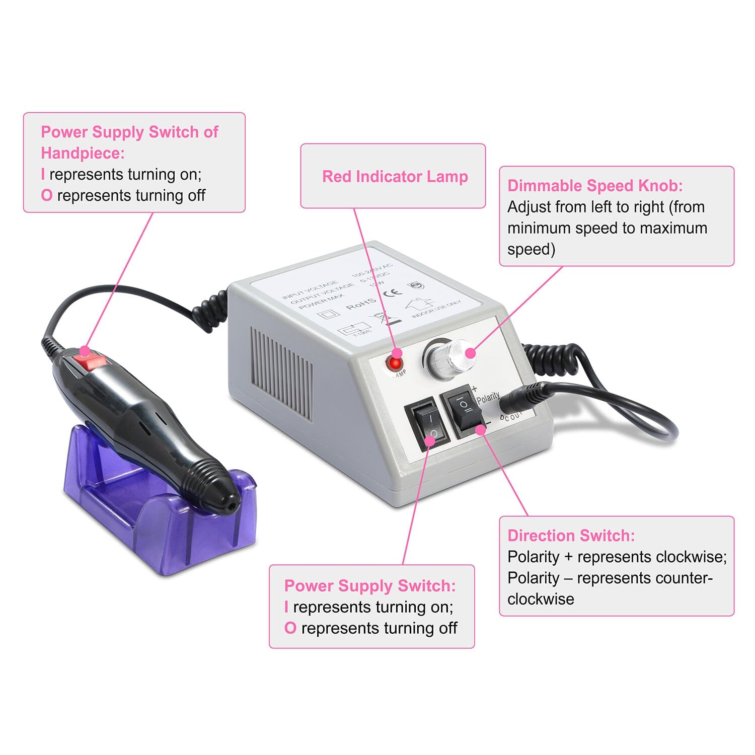 Acrylic Nail Drill Machine 20000RPM with 6 Bits Cuticle Grinder Kit For Sale Cheap Pice