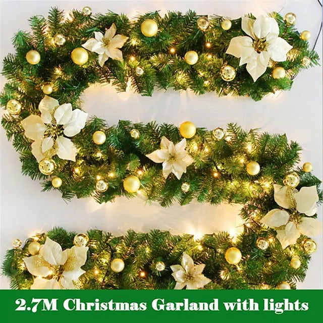 2.7 Meter Christmas Rattan Garland Decorative Free Shipping