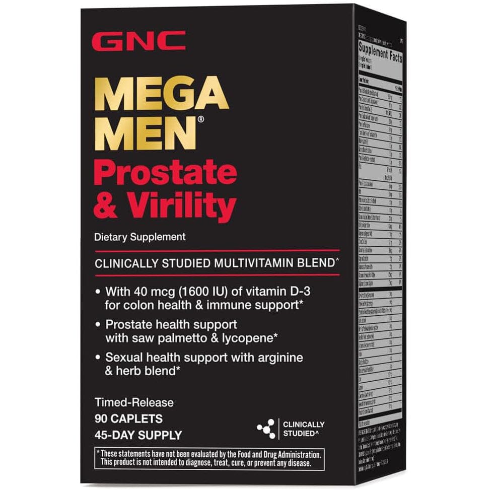 GNC Mega Men Prostate and Virility Supports Optimal Sexual Health and Prostate Health 90 Caplets Cheap Factory Outlet