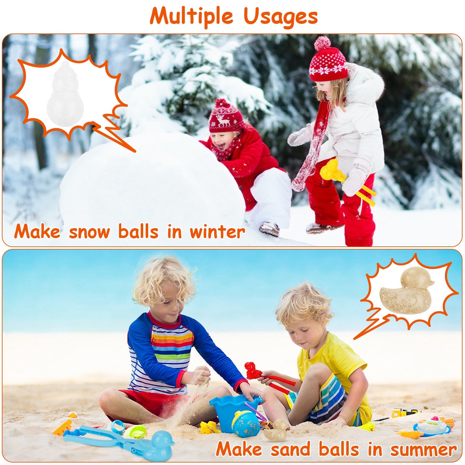 4-Pack: Snowball Makers Set Clip Snow Molds Free Shipping Nicekicks