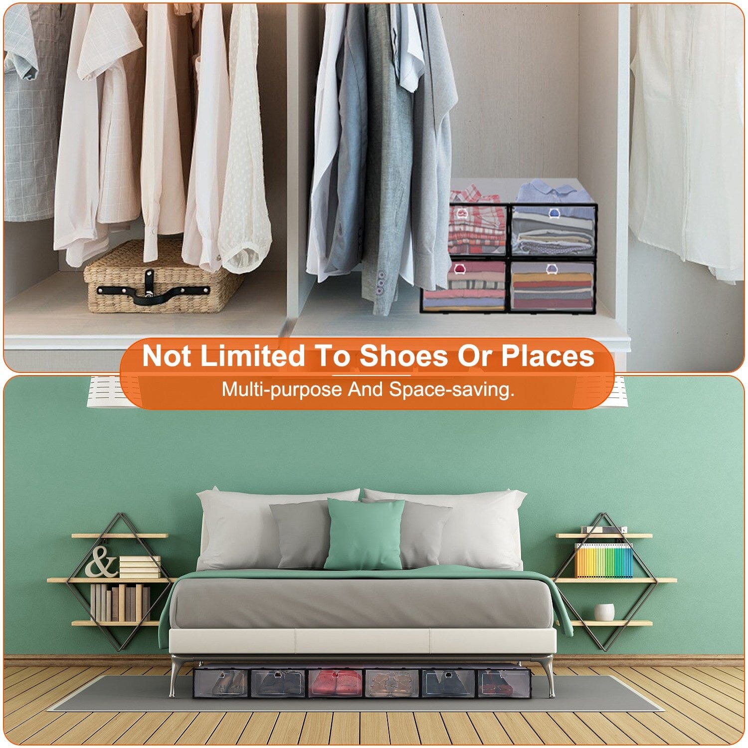 Stackable Shoe Storage Bin Transparent Dustproof Cheap Pice