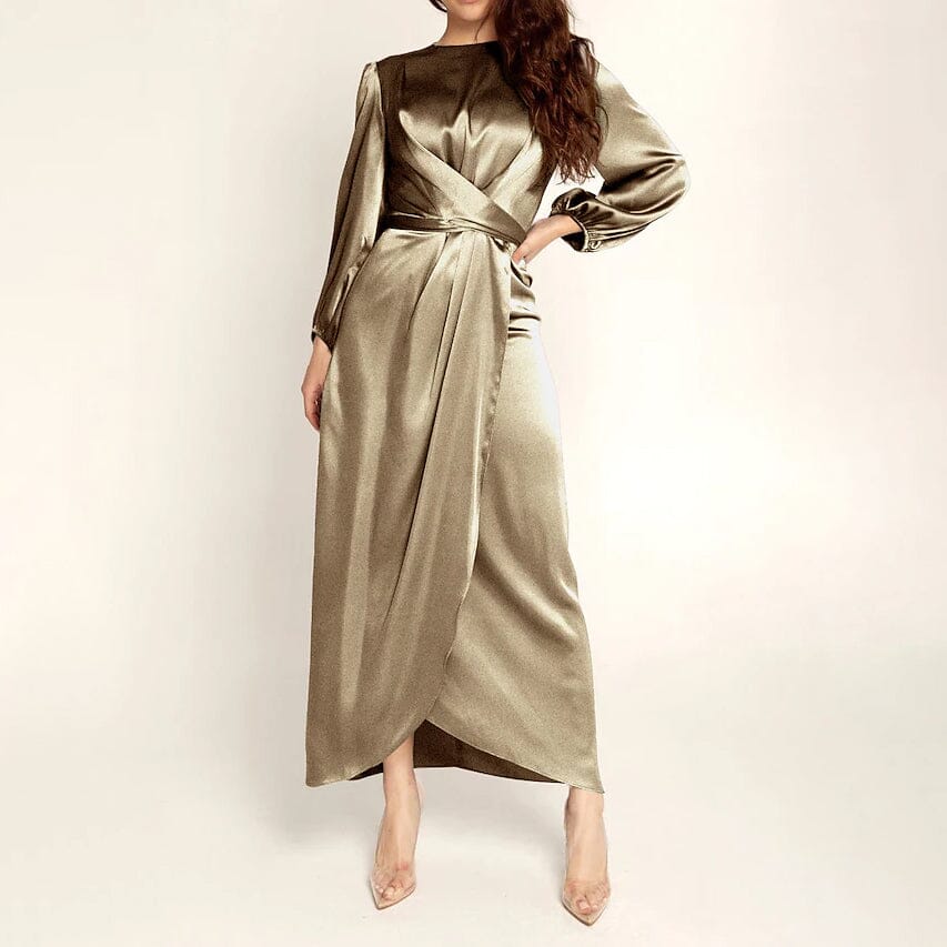 Women's Satin Swing Maxi Dress Cheap Pice Wholesale