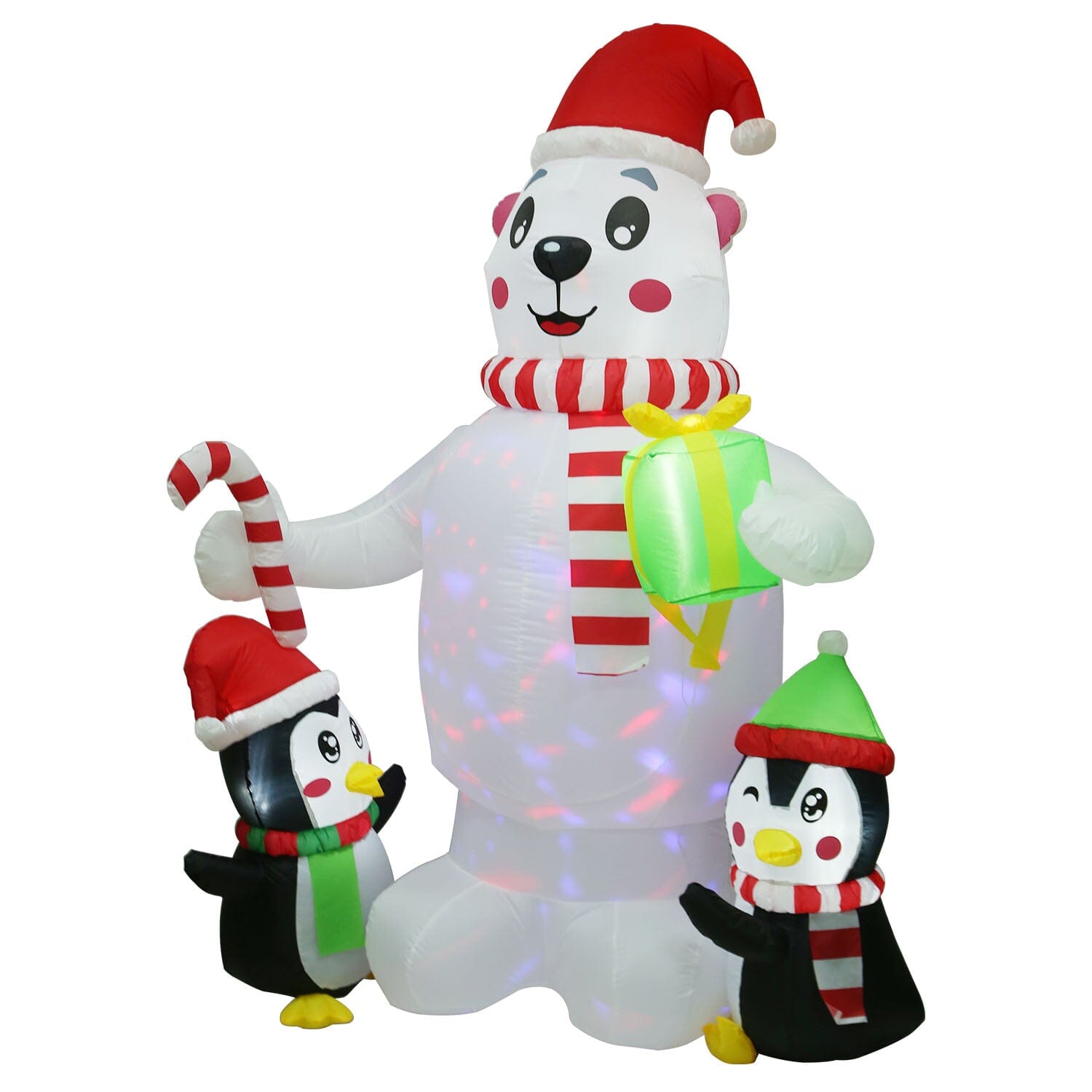 5.9Ft Christmas Inflatable Polar Bear and Penguin Blow Up Yard Outdoor Decoration with LED Visit New For Sale