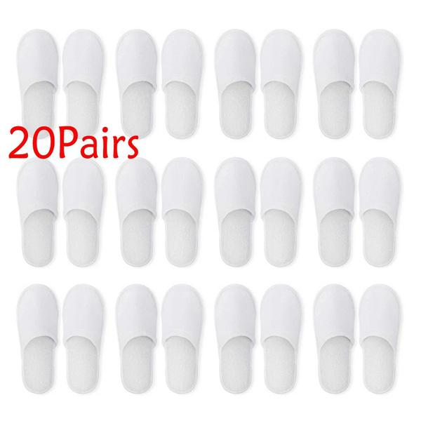 20-Pairs: Spa Hotel Guest Soft Slippers Closed Toe Disposable Travel Slipper Cheap Sale Latest Collections