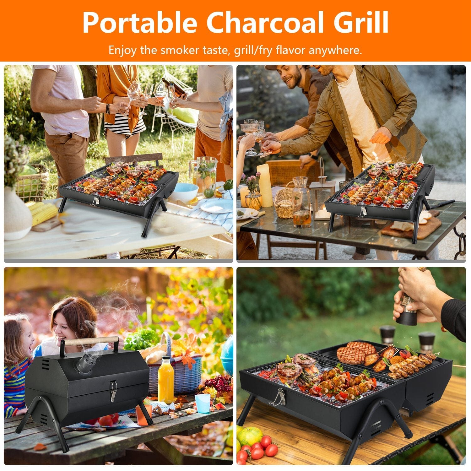 Portable Charcoal Two Sides Folding BBQ Grill Outlet Locations Cheap Pice