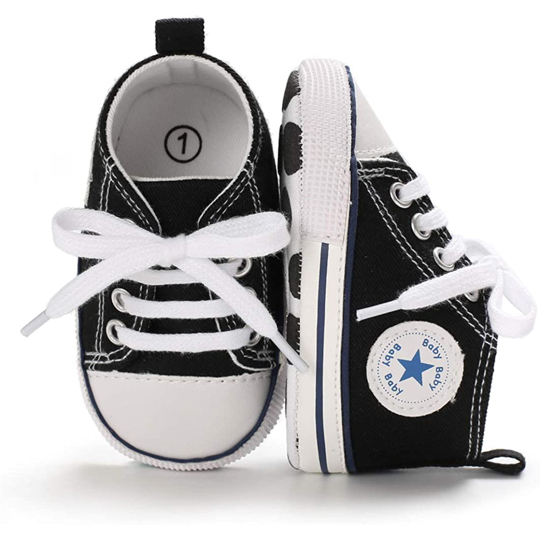 Unisex High Top Sneaker Soft Anti-Slip Sole Newborn Infant Denim Shoes Visit