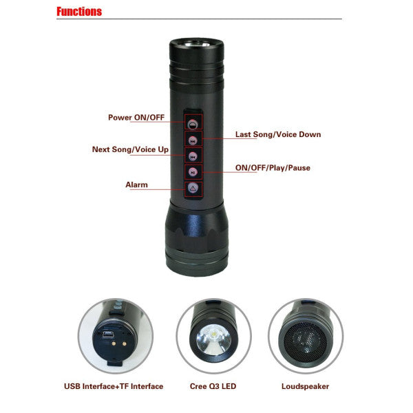 Multifunctional MP3 Music Torch Real Sale Online