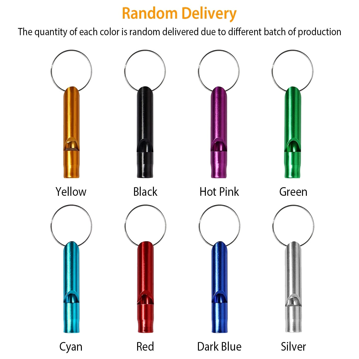 35-Pieces: Emergency Whistle Extra Loud with Key Chain Ring Sale Big Discount