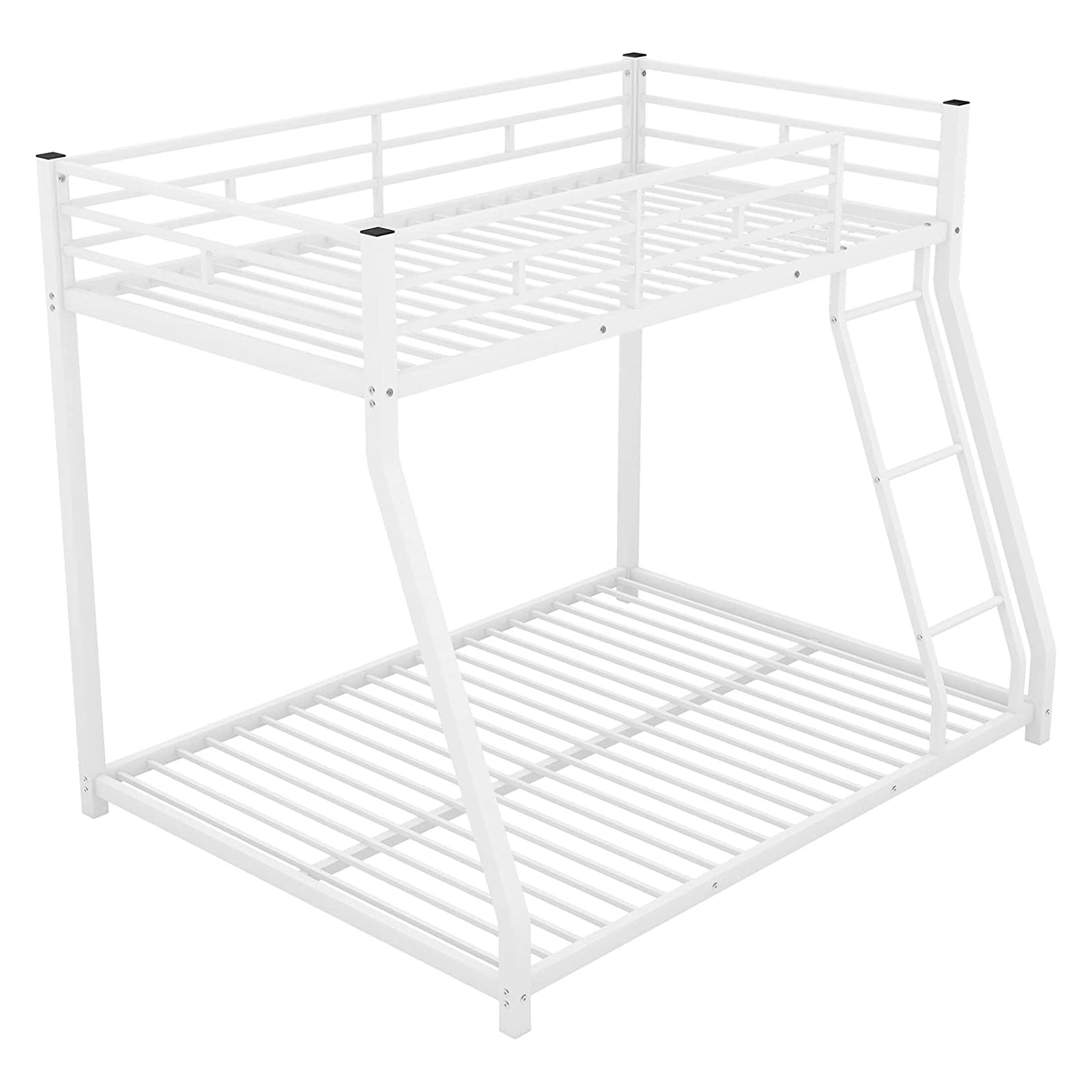 Twin Over Full Low Bunk Bed with Ladder Inexpensive