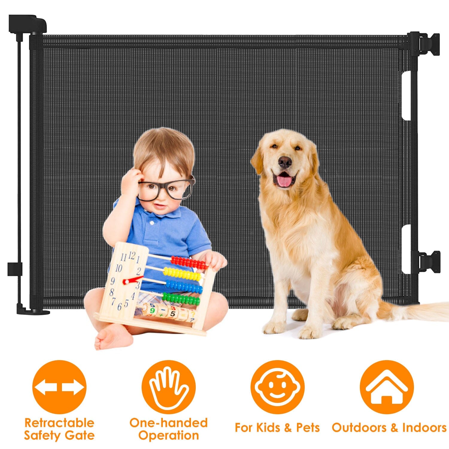 Extra Wide Child Safety Gate Retractable Door Cheap Sale Geniue Stockist