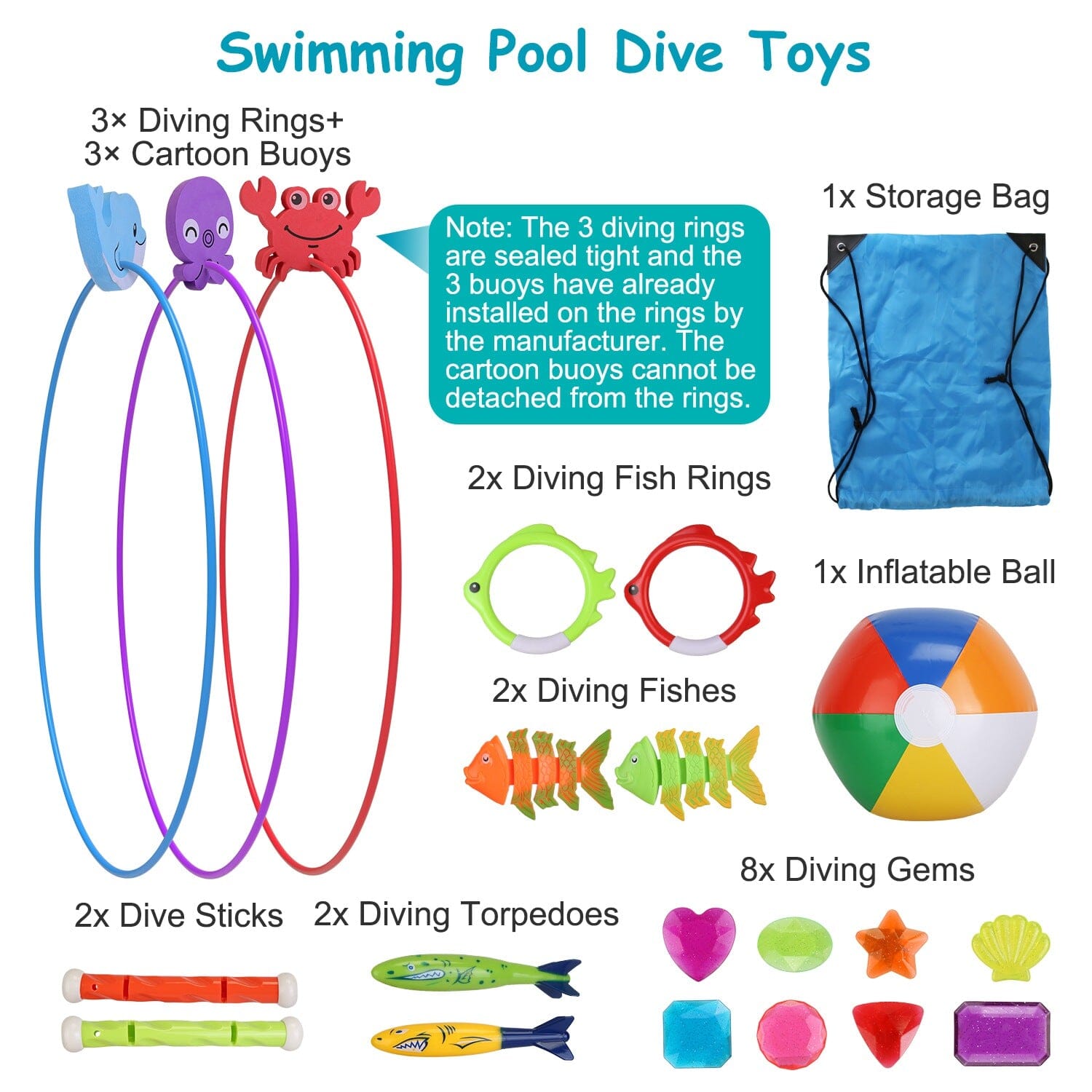 24-Pieces: Diving Toys Swimming Pool for Aged 3+ Years Old With Credit Card Online