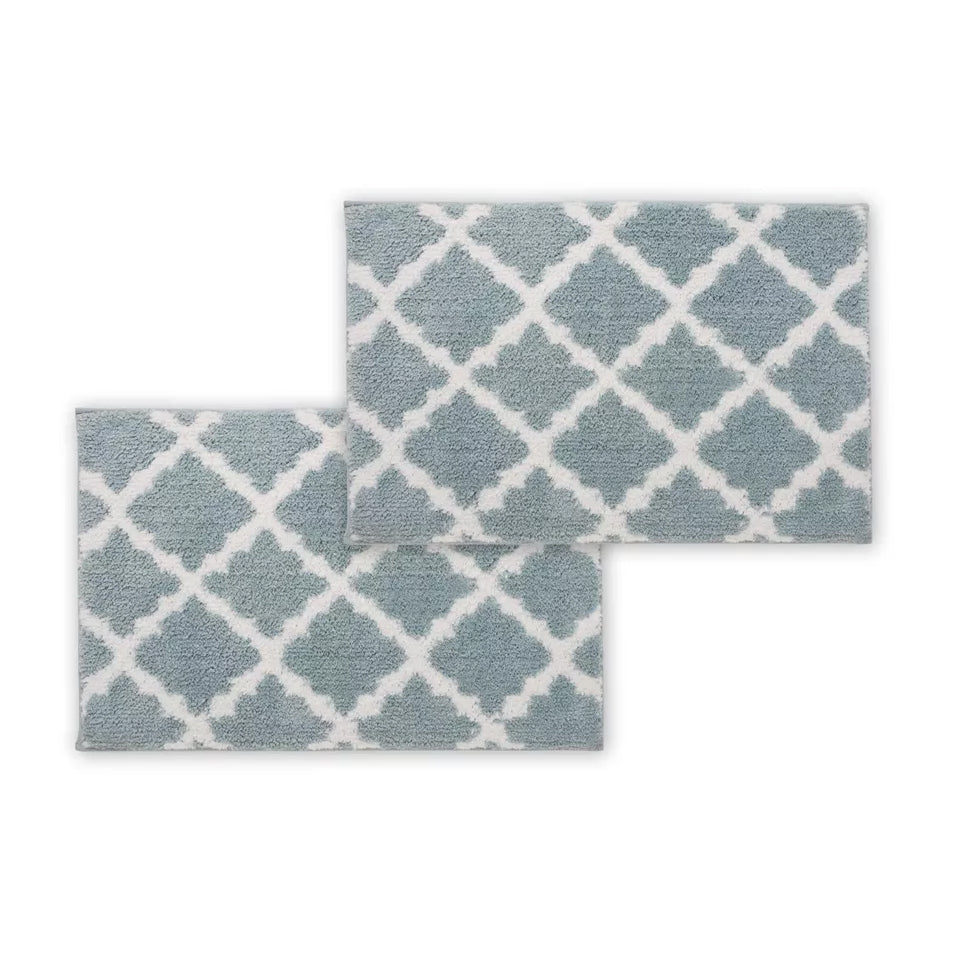 Bibb Home 1-2 Pack Trellis Micro Shag Bath Rugs 17 X 24 Sale Manchester Great Sale