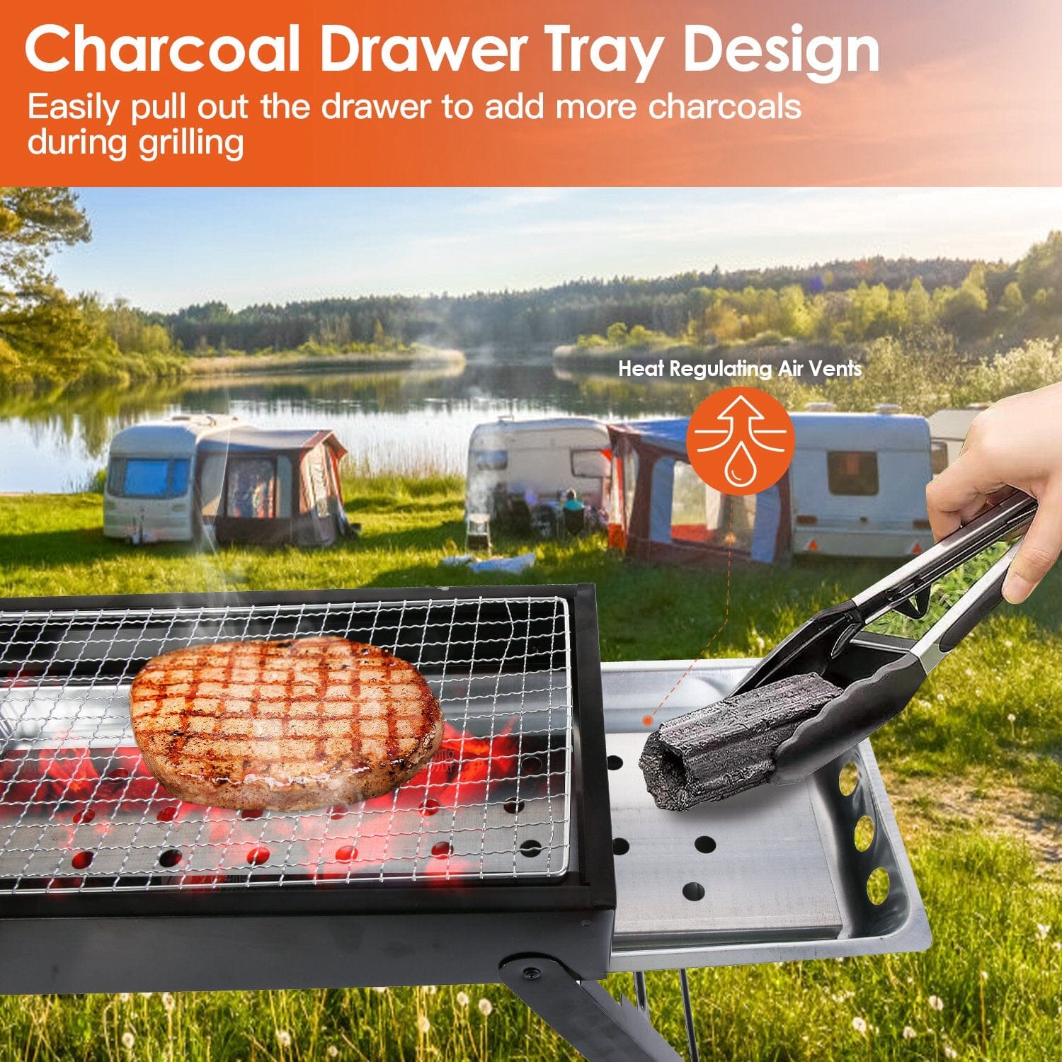 Foldable Charcoal BBQ Grill Stainless Steel Grill Net Cheap Online