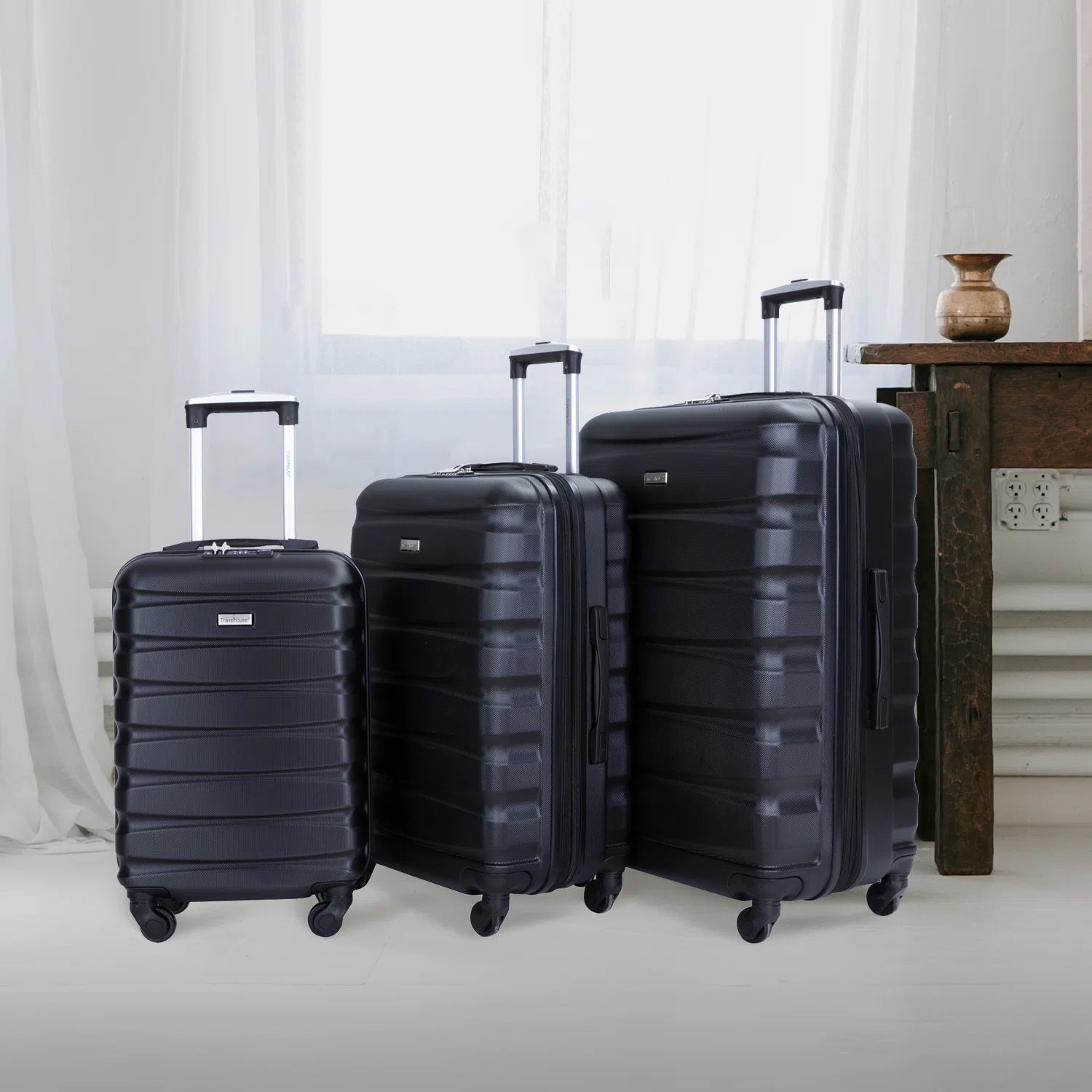 3-Pieces Set: Expandable Luggage Sets ABS Lightweight Suitcase Buy Cheap With Credit Card