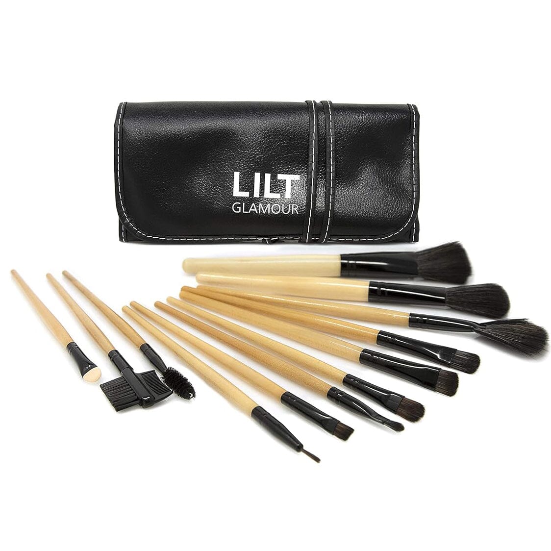 13-Pieces Set: LILT BEAUTY Makeup Brush Set with Blush Foundation Eyeshadow Concealer Liner Sponge Fan and Eyebrow Discount Latest Collections