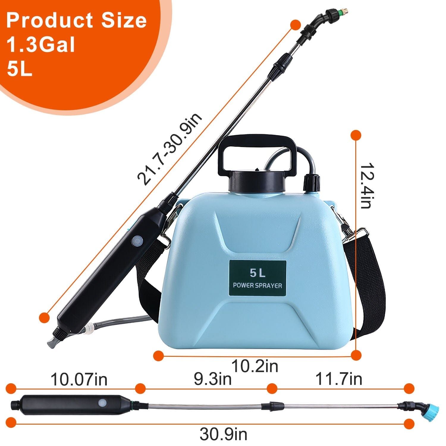 5L/1/3 Gallon Electric Plant Sprayer Telescopic Rechargeable with 3 Spray Sprouts Cheap Sale Amazing Pice