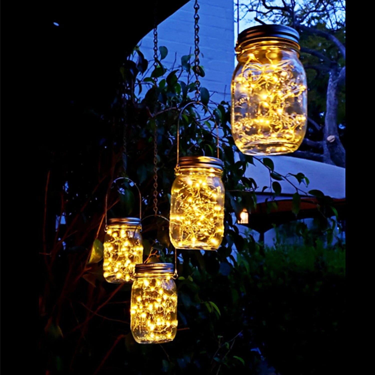 6-Pieces: Solar Powered Mason Jar Lid Lights 20 LEDs Visit Online