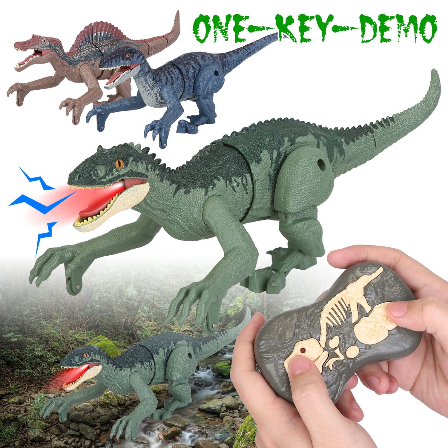 Remote Control Dinosaur with 3D Eye Roaring Sounds for 3-12 Years Old Fashion Style Online