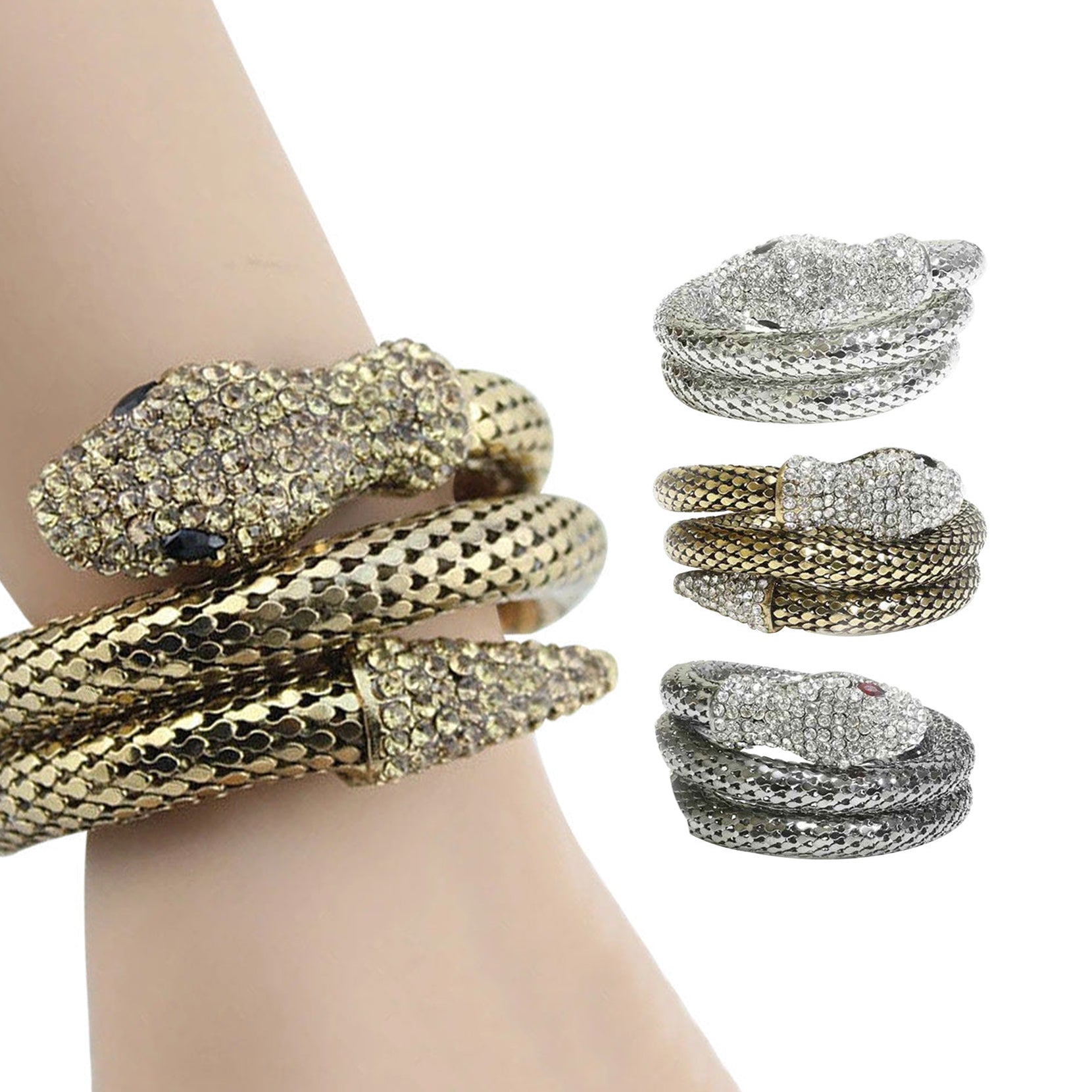 Exotic Designer Sultry Crystal Snake Bracelet Popular Sale Online