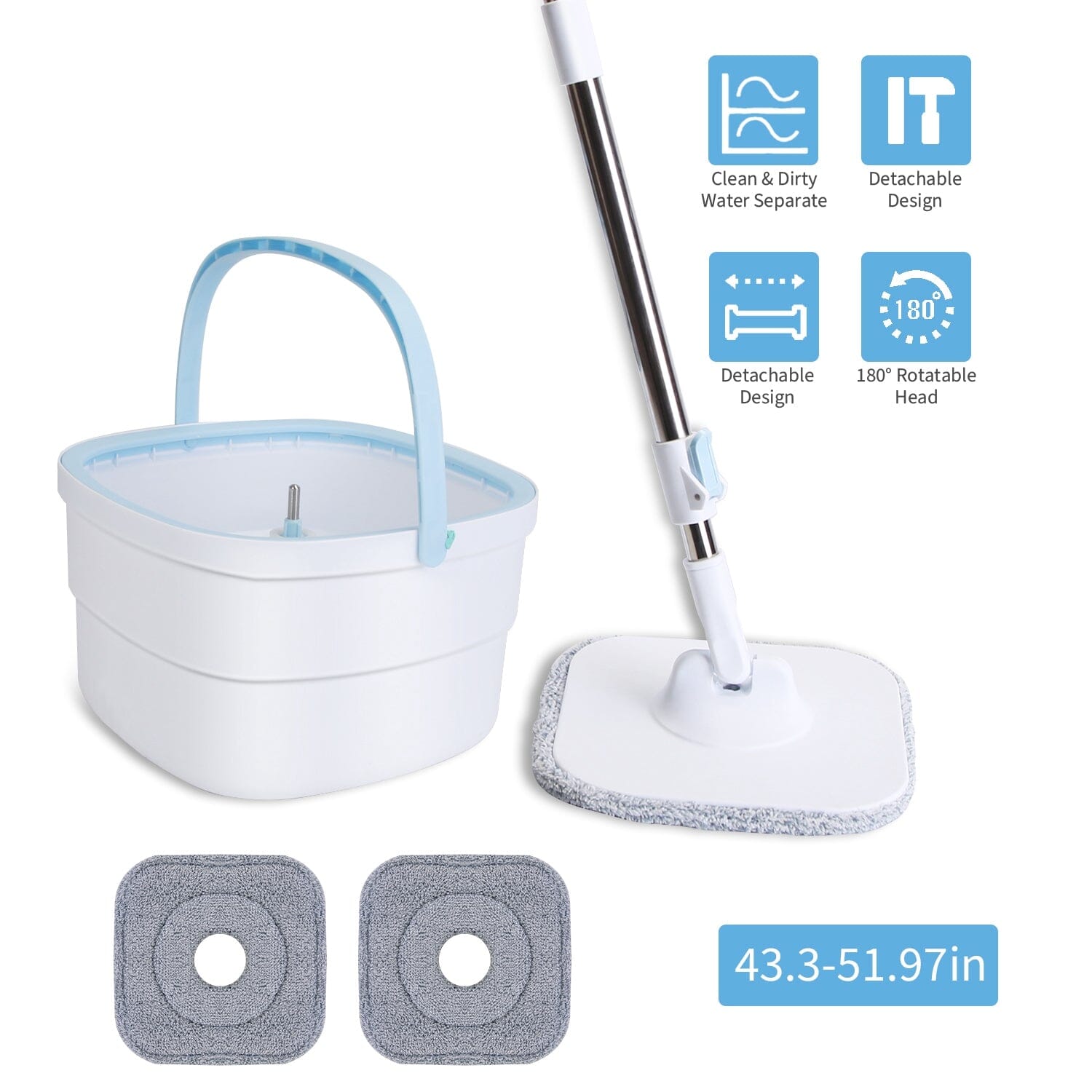 Spin Mop and Bucket with Wringer Set Clearance Wide Range Of