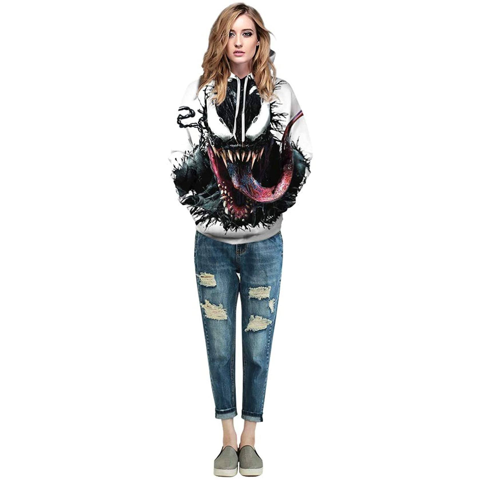 Unisex 3D Pattern Venom Printed Hoodies Cheap Get Authentic