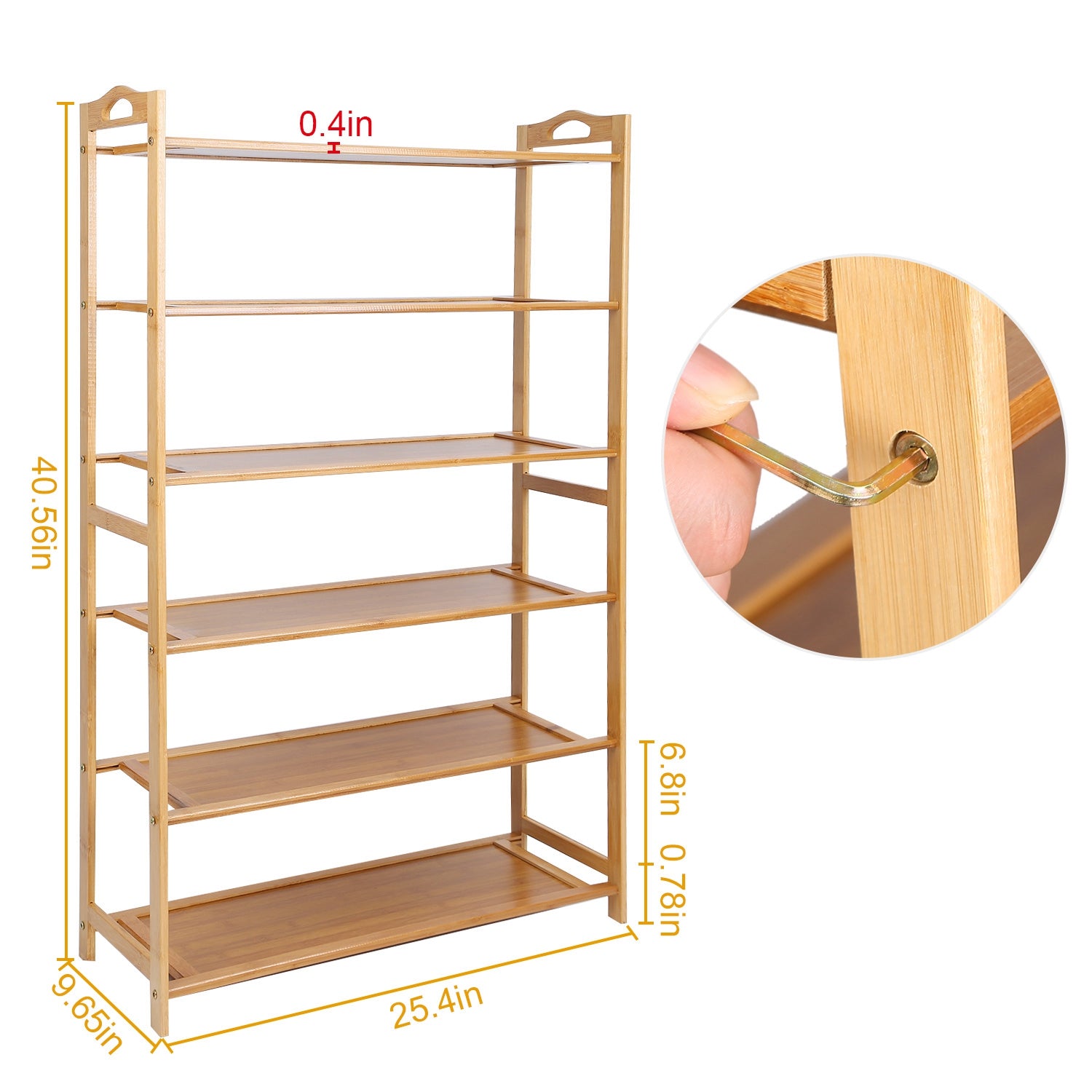 6 Tier Bamboo Shoe Rack Organizer Sale Big Discount