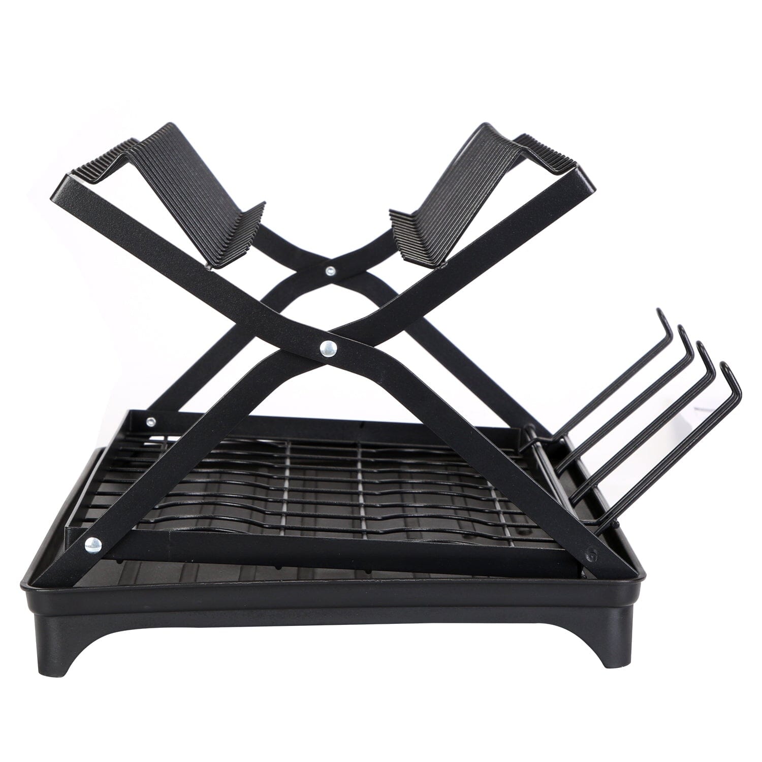 2-Tier Dish Drying Rack with Cup Holder and Drainboard Visit For Sale