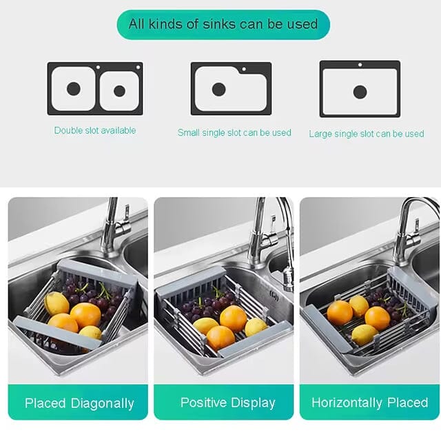 Stainless Steel Frame Drain Basket Telescopic Sink Frame Cheap Pice Low Shipping Fee