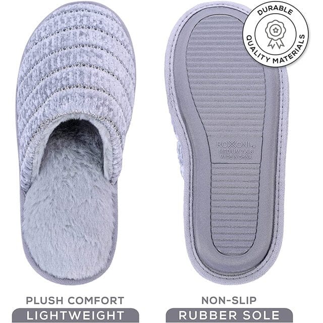 Roxoni Women Slipper Cozy Memory Foam, Indoor Outdoor Rubber Sole Sale Outlet Locations