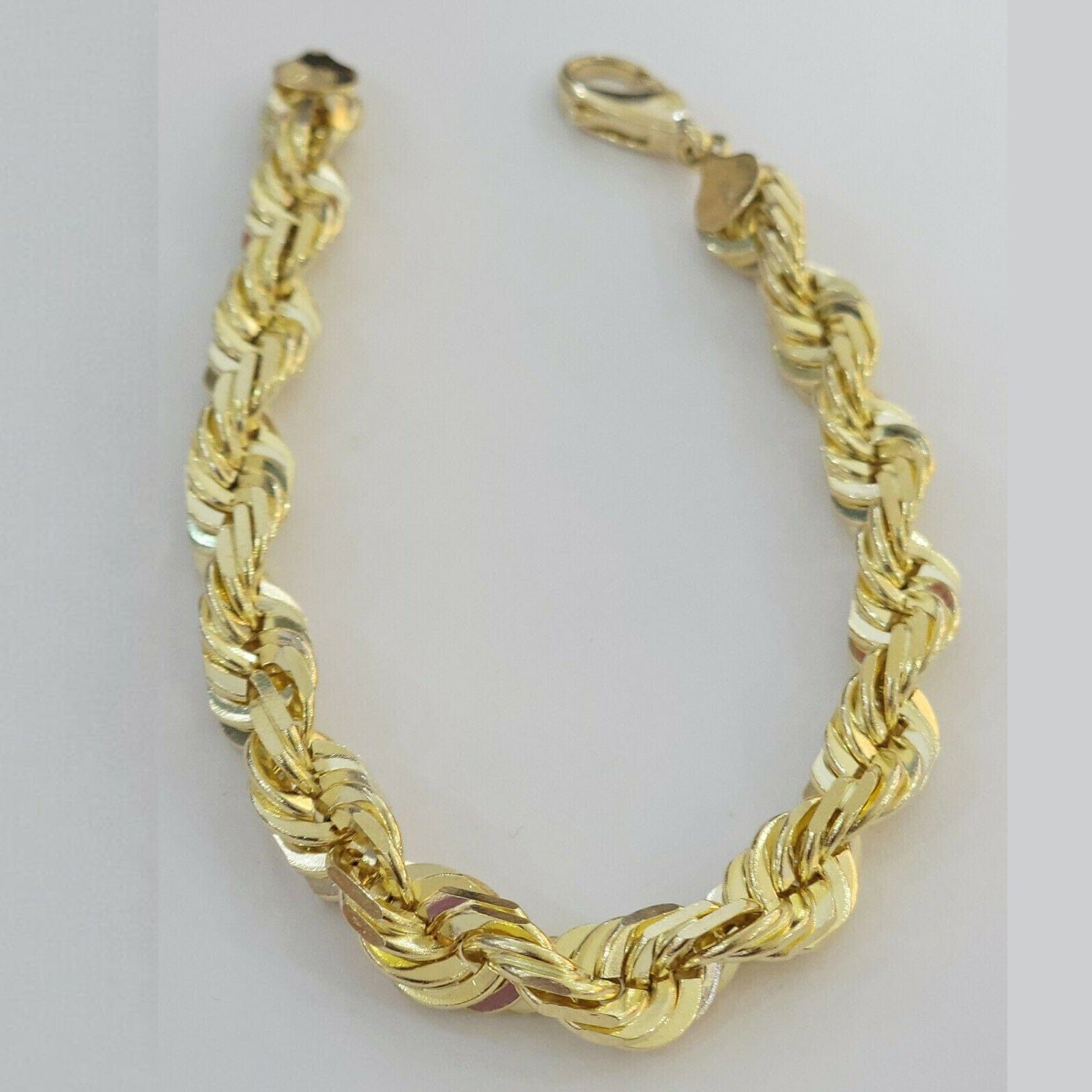 10k Yellow Gold Mens 6mm Diamond Cut Rope Genuine Italian Chain Link Bracelet 8 Clearance Outlet