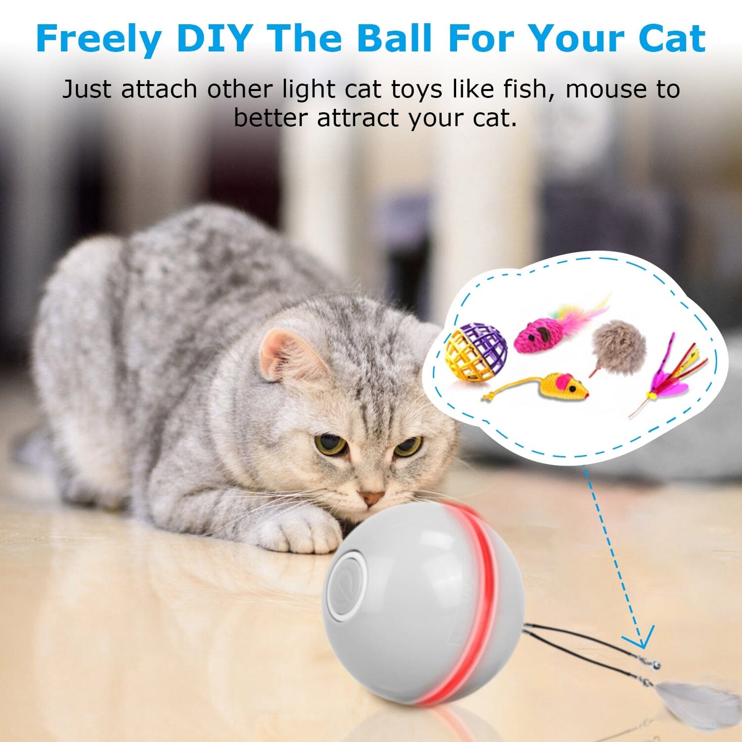 Cat Teaser Ball Automatic Self Rotating Interactive Cat Motion Exercise Toy Big Sale Cheap Online