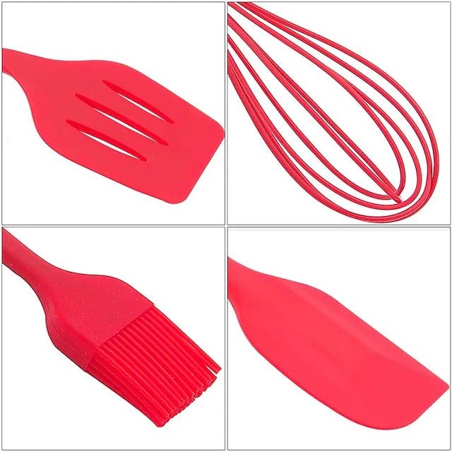 5-Pieces: Silicone Cooking Utensils Sets Clearance Free Shipping