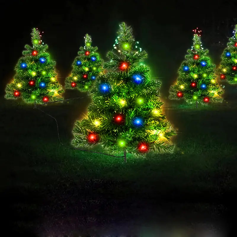 2-in-1 Solar Christmas Tree Lawn Light Sale High Quality