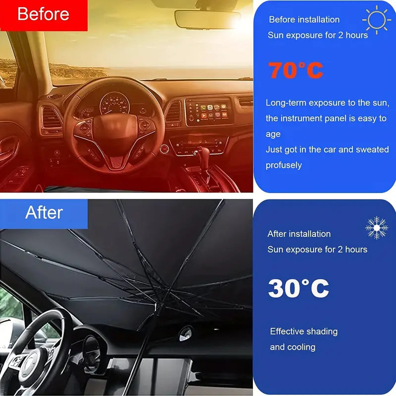 Car Windshield Sun Shade UV Rays and Heat Sun Visor Protector Foldable Reflector Umbrella Genuine Cheap Pice